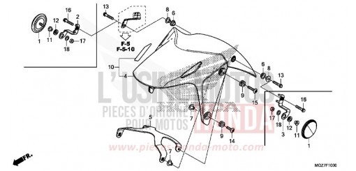 AILE AVANT CB500XAF de 2015